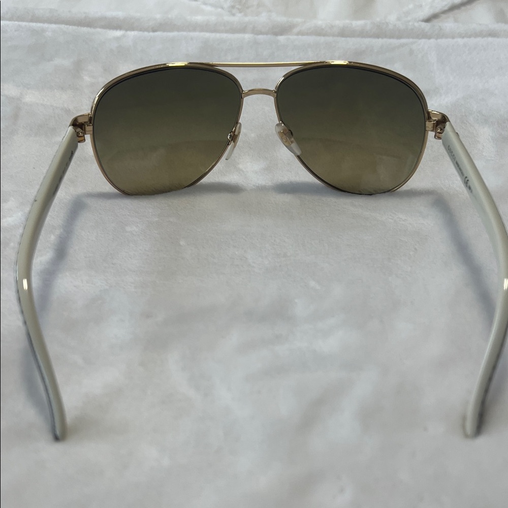 Gucci White and Gold Aviator Sunglasses - Picture 3 of 9